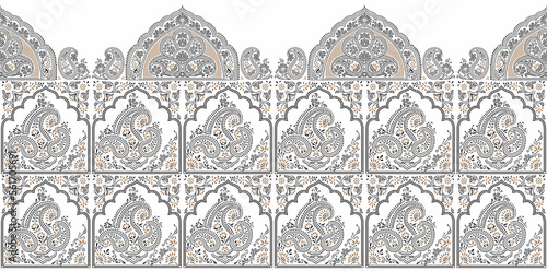 Seamless Asian paisley border design