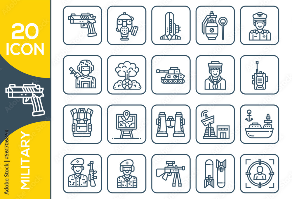 MILITARY ICON SET DESIGN MILITARY ICON SET DESIGN