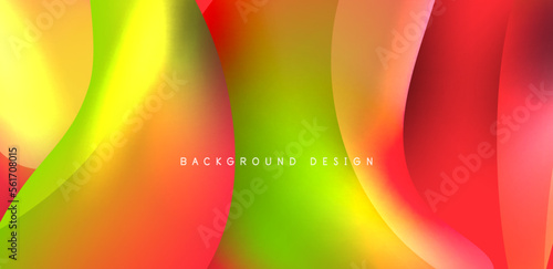 Beautiful liquid shapes with fluid colors abstract background