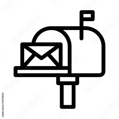 mail box line icon illustration vector graphic