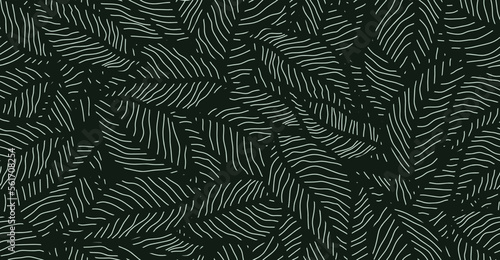 Luxury Nature green background vector. Floral pattern.
