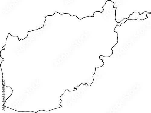 doodle freehand drawing of afghanistan map.