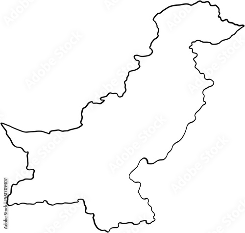 doodle freehand drawing of pakistan map.