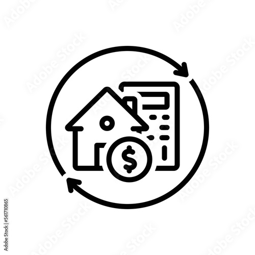 Black line icon for refinance