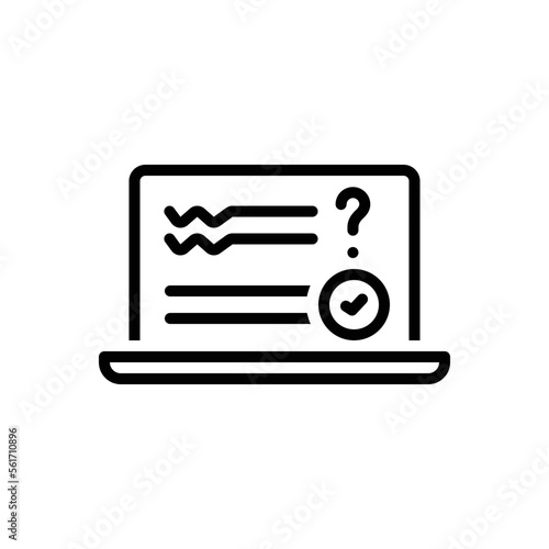 Black line icon for solved