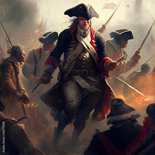 Obraz na plátně American Revolutionary War soldier