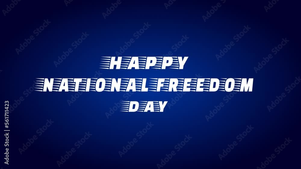 Happy National Freedom Day animation, with US Jet Plane Blue Background