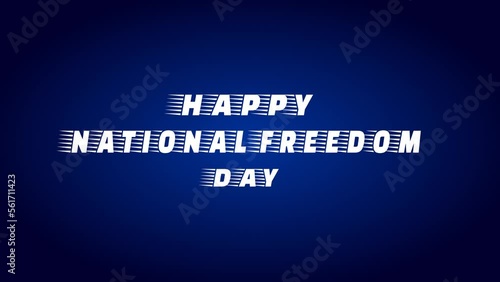 Happy National Freedom Day animation, with US Jet Plane Blue Background