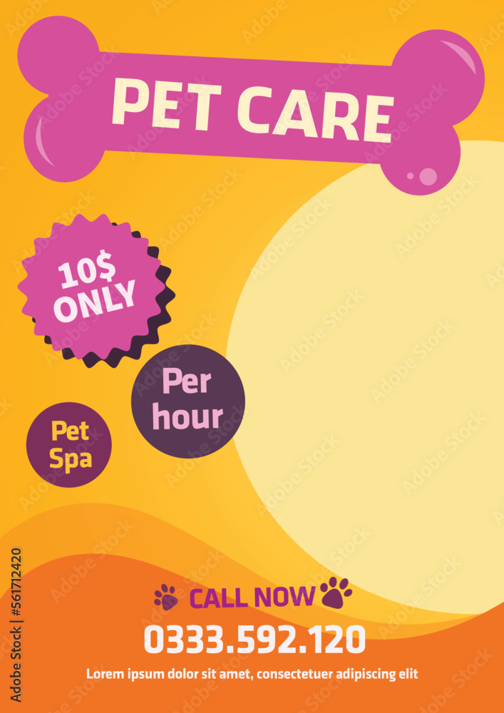 Pet Care/ Pet day Poster Vector Template
