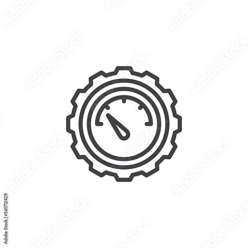 Speed meter gauge line icon