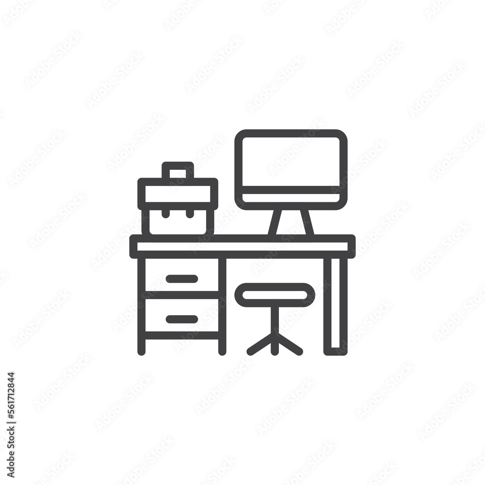 Office workspace line icon Office workspace line icon