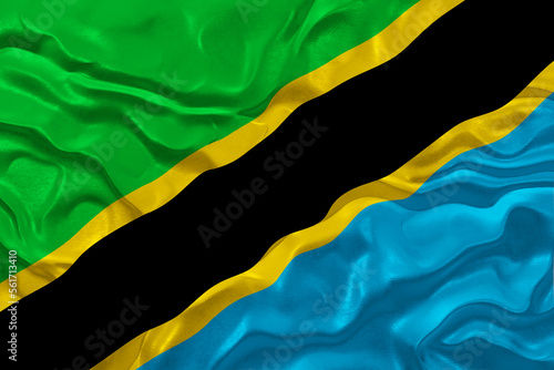 National flag of Tanzania. Background with flag of Tanzania.