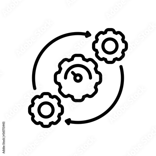 Black line icon for processes