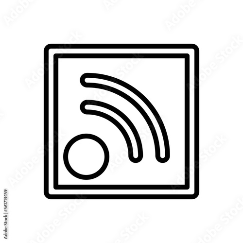 Black line icon for rss