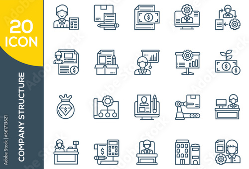 COMPANY STRUCTURE ICON SET DESIGN