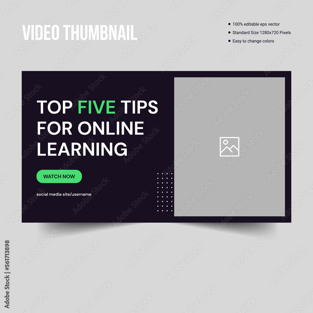 Fully Editable video thumbnail design for educational video tutorials ...
