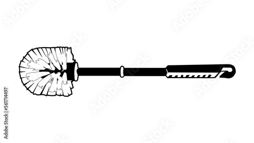 The best toilet brush simple black flat icon, vector illustration in trendy style. Editable graphic resources for many purposes.