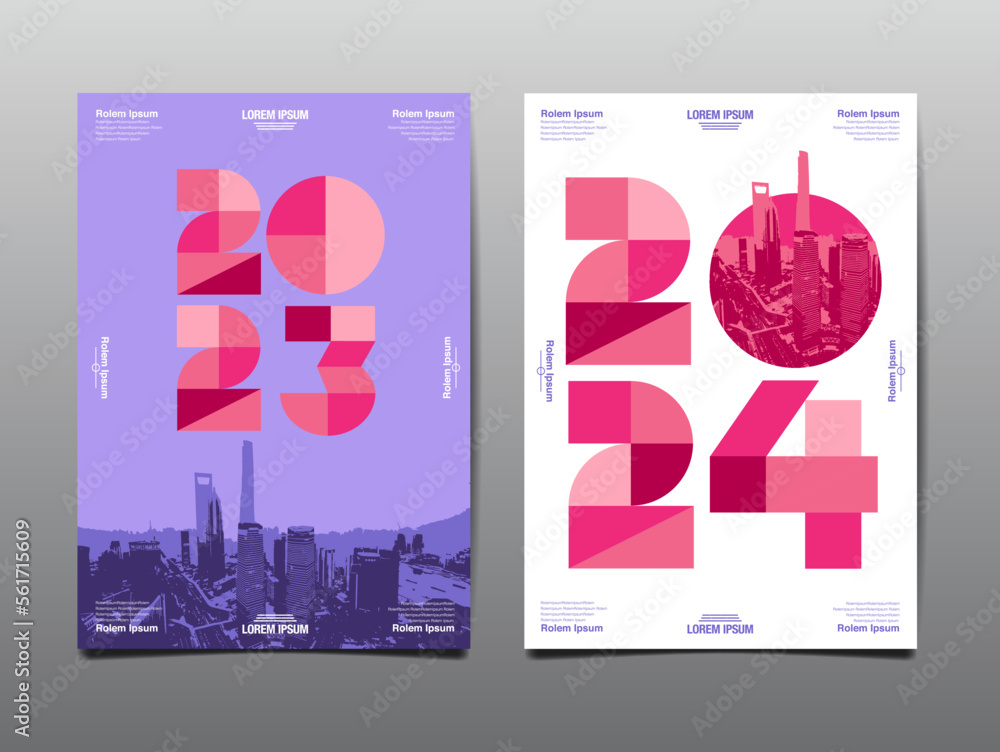 annual report 2023,2024 ,template layout design, Typography flat design
