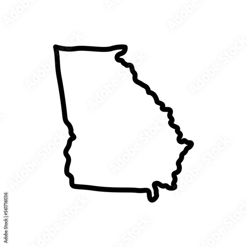 Black line icon for atlanta
