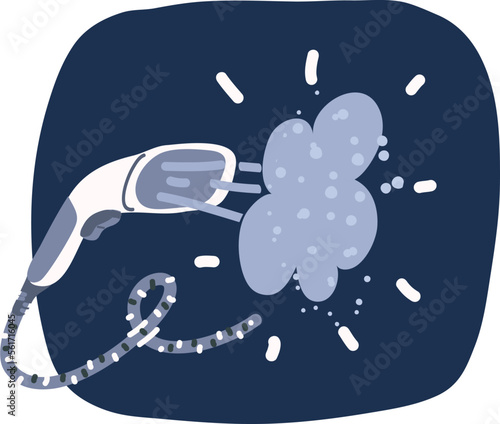 Cartoon vector illustration of Laundry Electric Steamer