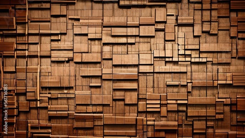 Detail of a wooden wall with a linear texture background.