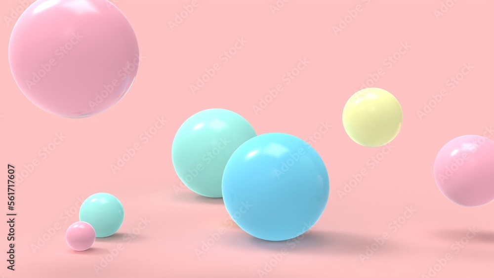 colorful paste beads background, pearls background 3D render