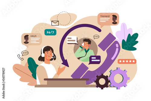 Female Operators Working With Customers at the call center