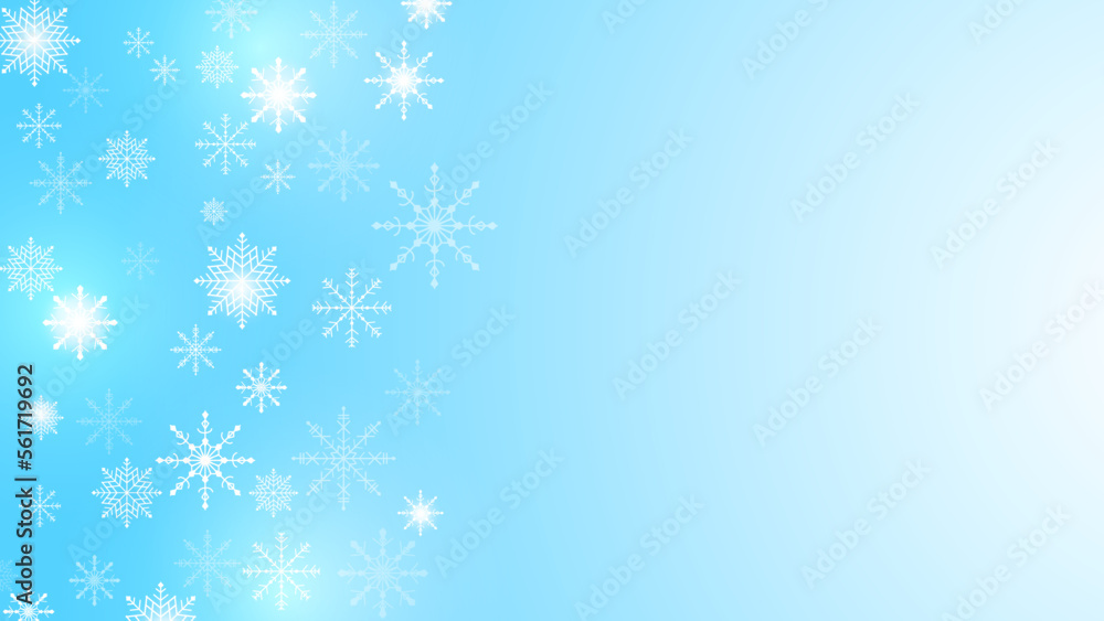 Beautiful snow pattern with ornaments. Winter wrapping paper concept. Blue vector design.