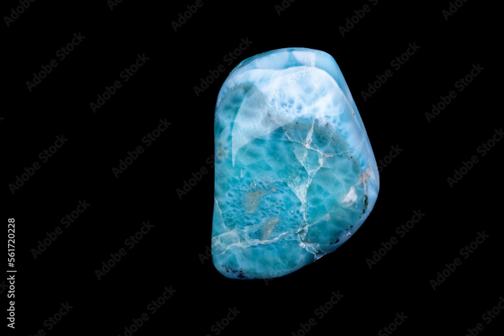 Larimar on a black background Larimar on a black background