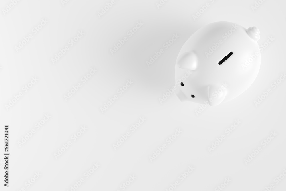 White piggy bank on isolated white background. Saving money, investment, financial growth concept. Financial planning for the future. 3D rendering. White piggy bank on isolated white background. Saving money, investment, financial growth concept. Financial planning for the future. 3D rendering.