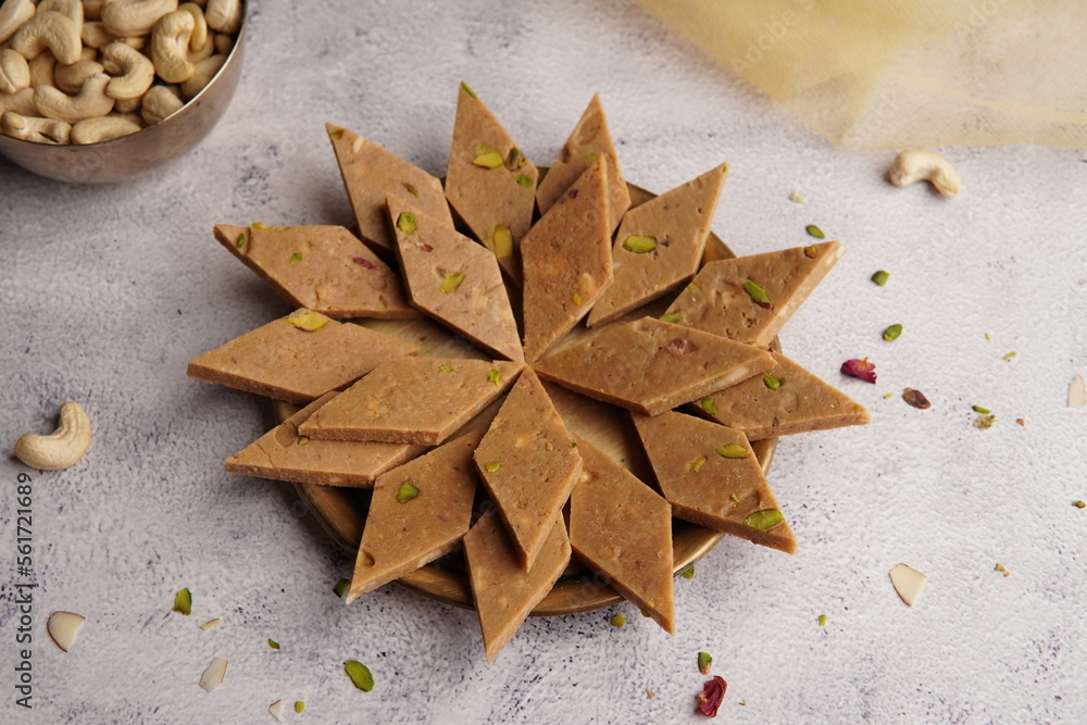 Top Shot of Kaju Katli Top Shot of Kaju Katli