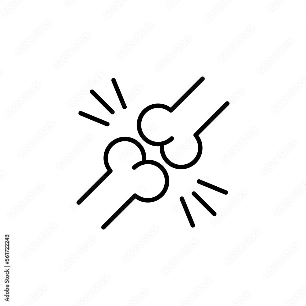 Arthritis icon, bone icon. Human anatomy concept. Vector illustration isolated on white background.