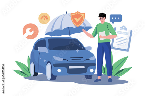 Car Insurance Illustration concept on white background