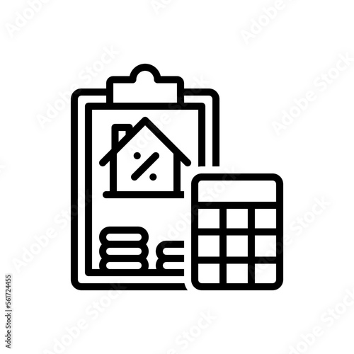 Black line icon for interest