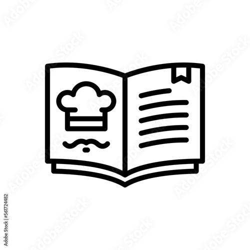 Black line icon for recipe