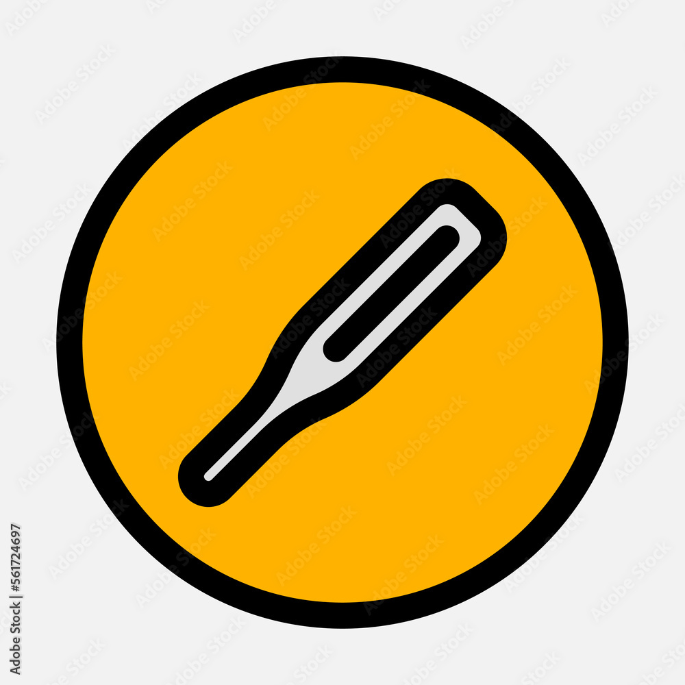 Thermometer icon in filled line style, use for website mobile app presentation Thermometer icon in filled line style, use for website mobile app presentation