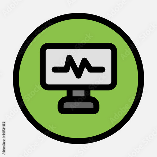 Pulse icon in filled line style, use for website mobile app presentation