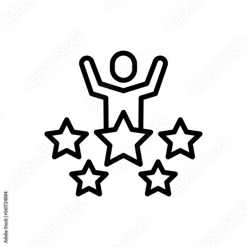 Black line icon for excellent