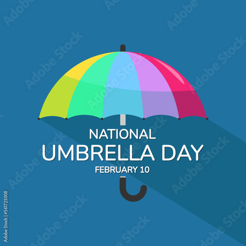 National Umbrella Day Editable Social Media Post Vector Illustration