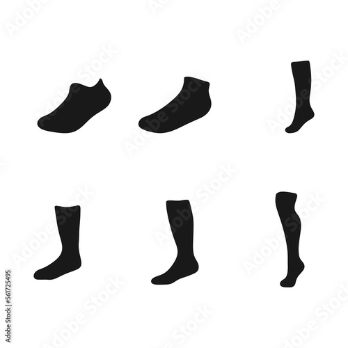Sock silhouette icon set design vector illustration