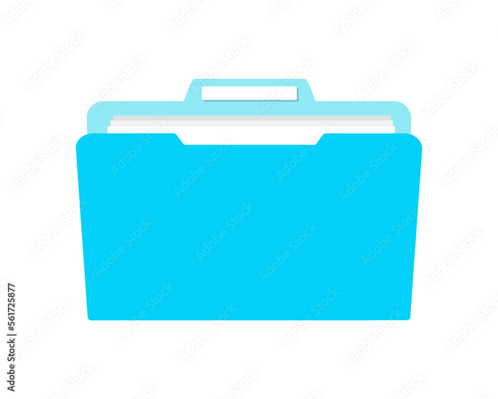 Blue bright folder icon Isolated on white, notary folder document modern symbol. Vector illustration. Blue bright folder icon Isolated on white, notary folder document modern symbol. Vector illustration.