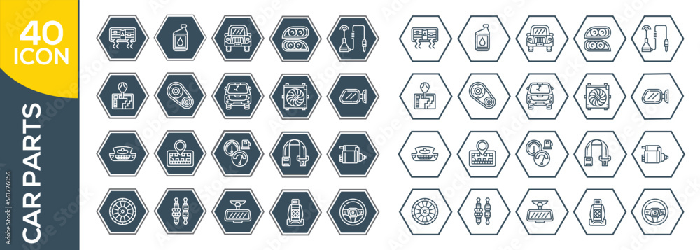 CAR PARTS ICON SET DESIGN CAR PARTS ICON SET DESIGN
