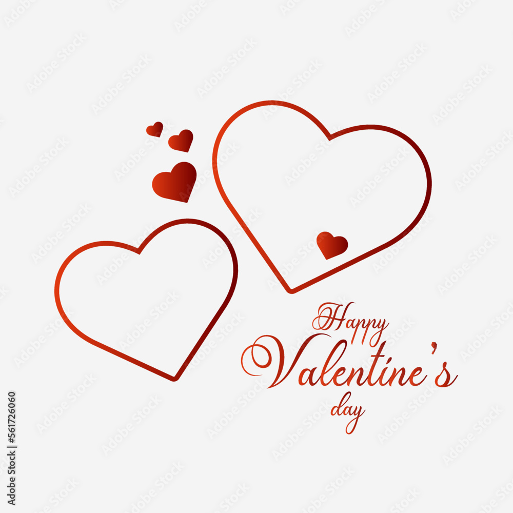 Happy Valentine's day with hearts, love day