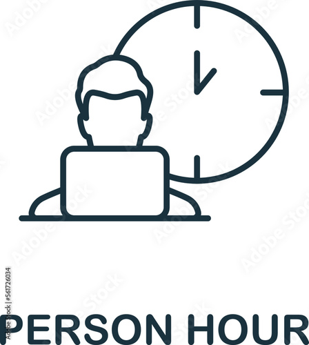 Person Hour icon. Monochrome simple Recruitment icon for templates, web design and infographics
