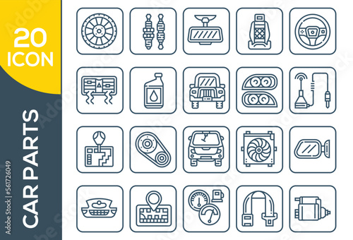 CAR PARTS ICON SET DESIGN
