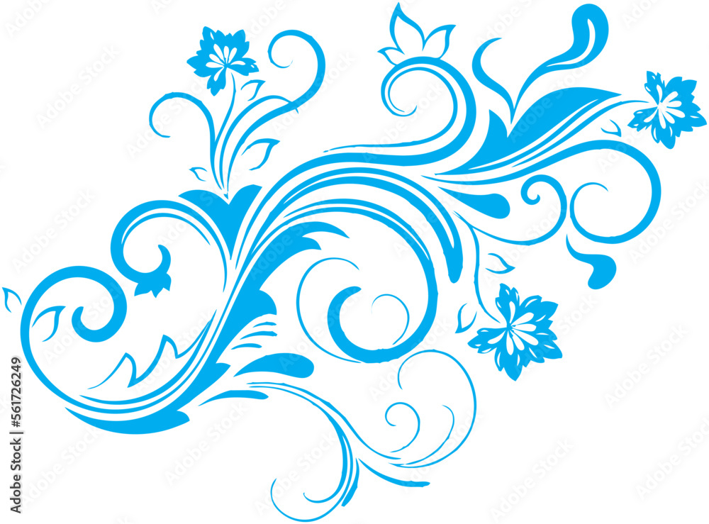 abstract blue floral background corner