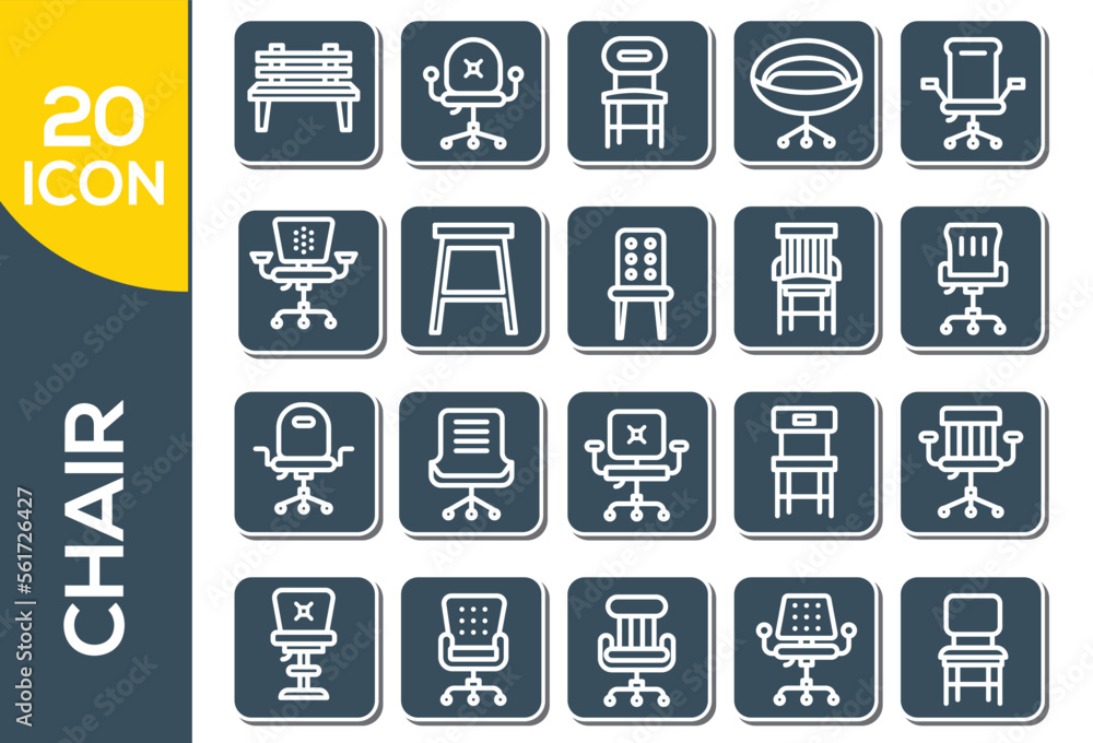 CHAIR ICON SET DESIGN CHAIR ICON SET DESIGN