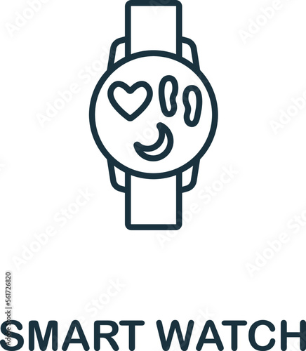 Smart Watch icon. Monochrome simple Smart Technology icon for templates, web design and infographics