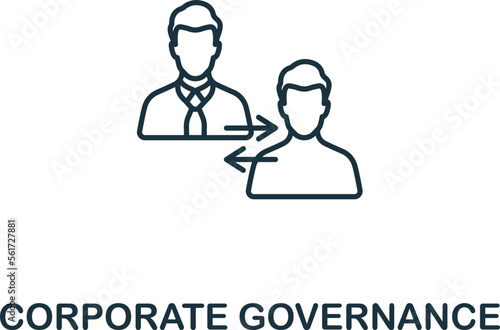 Corporate Governance icon. Monochrome simple Stock Market icon for templates, web design and infographics