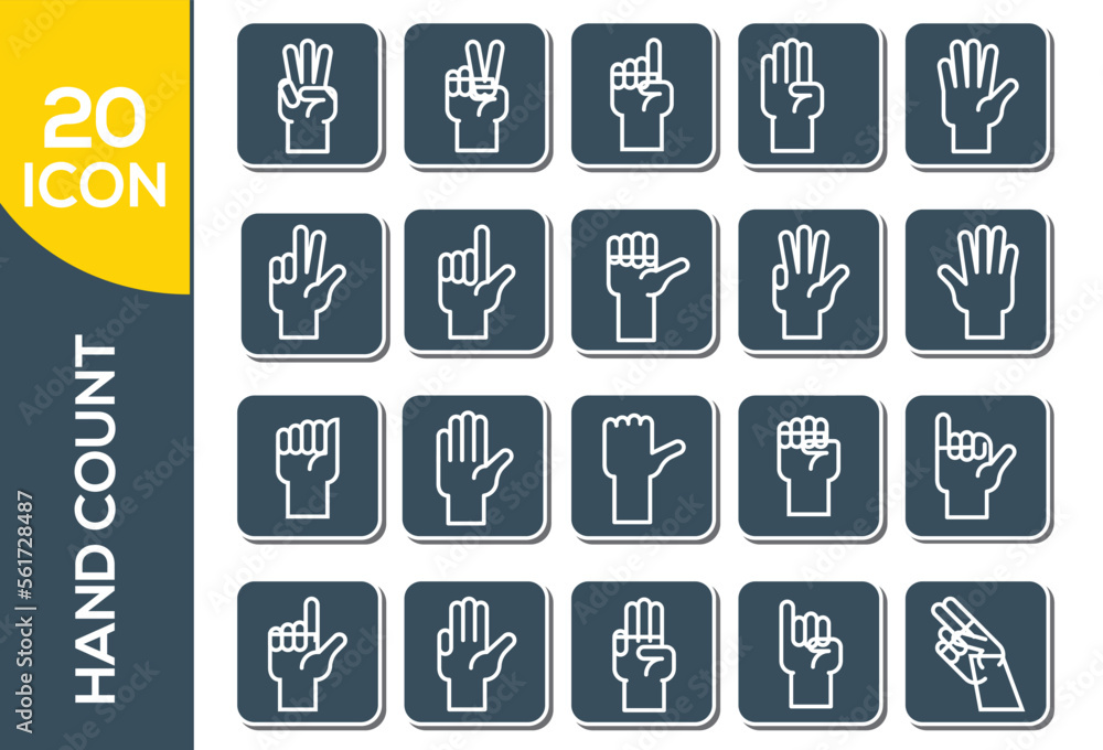 HAND COUNT ICON SET DESIGN HAND COUNT ICON SET DESIGN
